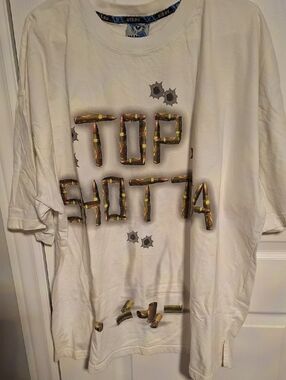 Vibe White Short-Sleeve Graphic Tee with Bullet Print